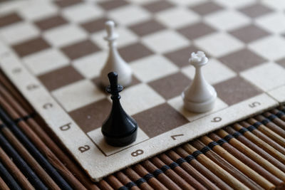 Close-up of chess pieces