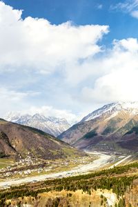 Scenic view of mountains against sky