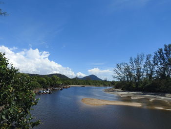 Scenic view of river against sky