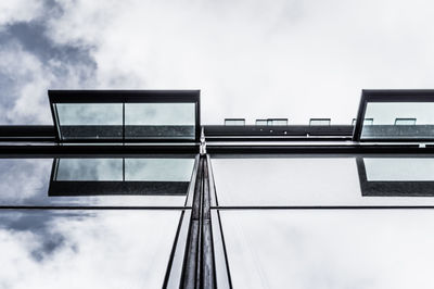 Low angle view of modern building against sky