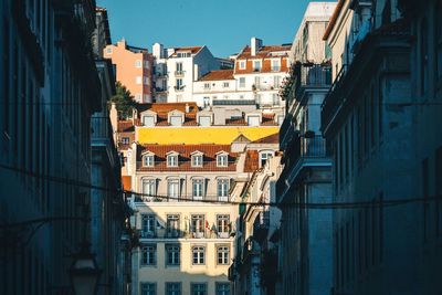 Low angle view of buildings in city