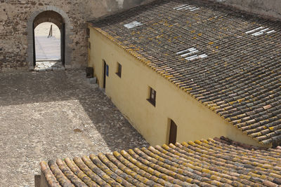 High angle view of old building