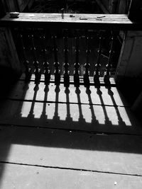 High angle view of shadow on table