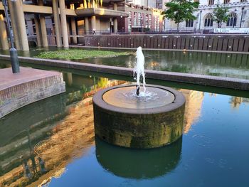 Water fountain in lake