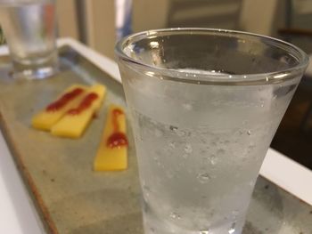 Close-up of water in glass