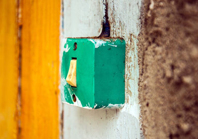 Close-up of doorbell