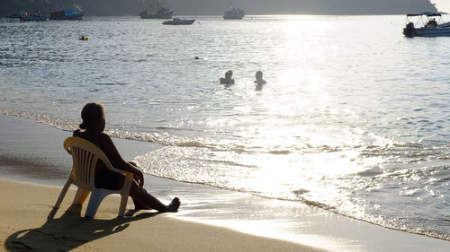 People sitting on beach