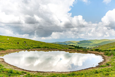 Panoramic view of lake against sky