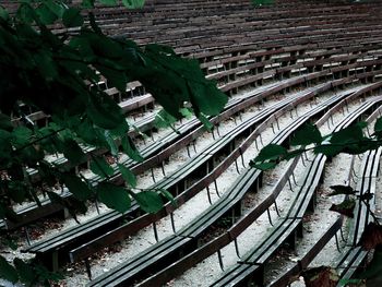 High angle view of railroad tracks