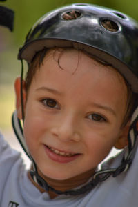 Close-up portrait of smiling boy