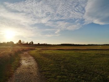 Scenic view of landscape against sky during sunset