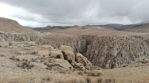 Scenic view of desert landscape against sky