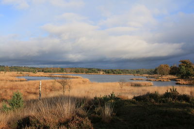 Scenic view of river against sky
