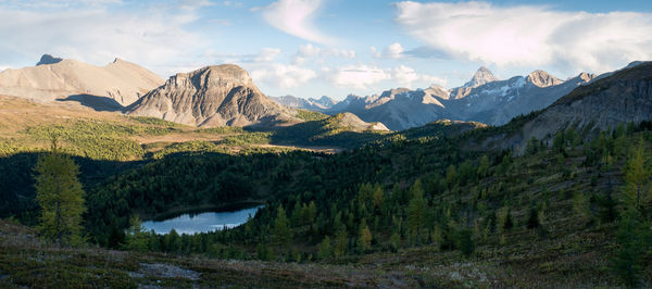 Scenic view of mountains against sky