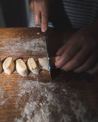 Making home made gnocci for dinner