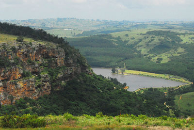 High angle view of landscape against sky