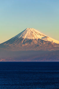 Scenic view of snowcapped mt.fuji  against sky