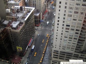 High angle view of city street