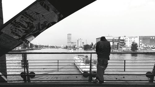 Woman standing in city