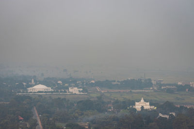 High angle view of townscape against sky