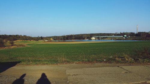 Scenic view of landscape against clear sky