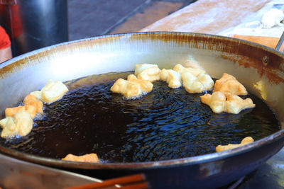 Close-up of meat in bowl