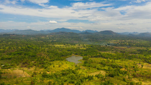 High angle view of landscape against sky