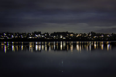 Illuminated city at night