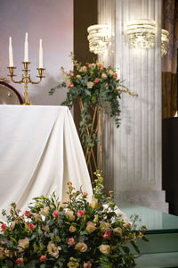 Flowers in vase on table