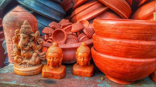 Small buddha statue in market