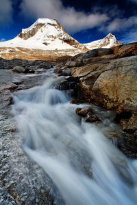 Scenic view of waterfall