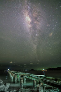 Scenic view of star field against sky at night