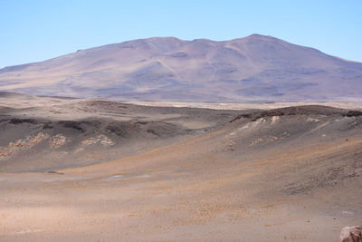 Scenic view of desert against clear sky