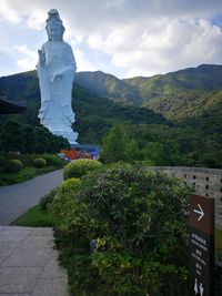 Scenic view of statue against sky