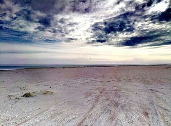 Scenic view of beach against sky