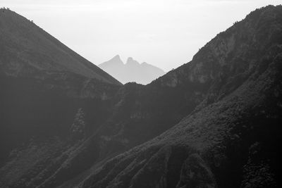 Scenic view of mountain range against sky