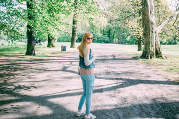 Young red haired woman sightseeing