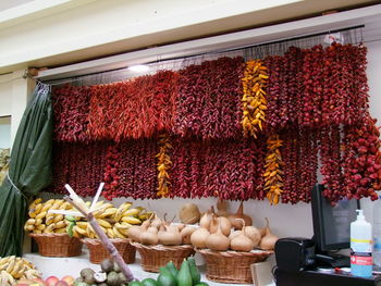 Vegetables for sale at market stall