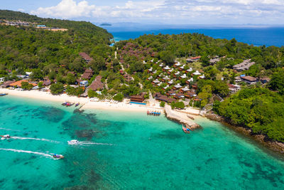 High angle view of  phi phi island krabi thailand 