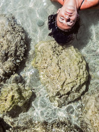 Woman relaxing at beach