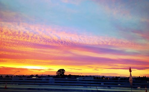 Scenic view of dramatic sky during sunset