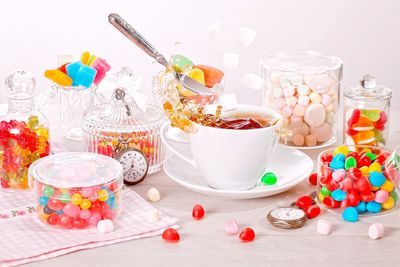 Close-up of cupcakes on table