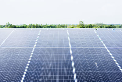 Low angle view of solar panel against clear sky