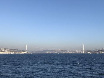 Suspension bridge over sea