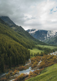 Scenic view of mountains against sky