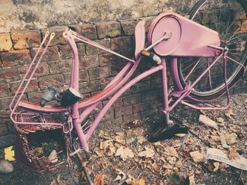 Close-up of abandoned chair