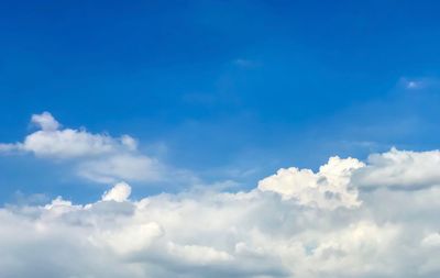 Low angle view of clouds in blue sky