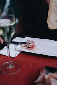 Close-up of food on table in restaurant