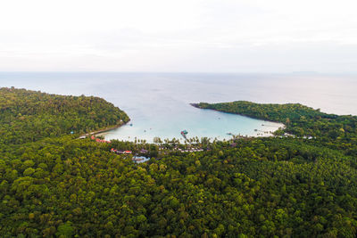 High angle view of sea against sky