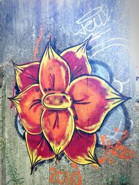 High angle view of painting on floor